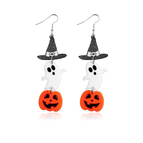 Geister-Ohrringe, Kürbis-Ohrringe, Halloween-Schmuck für Frauen, gruselige Halloween-Kostüme, Zubehör, Metall, Kein Edelstein Geister-Ohrringe, Kürbis-Ohrringe, Halloween-Schmuck für Frauen, gruselige Halloween-Kostüme, Zubehör, Metall, Kein Edelstein von Peraca Cris