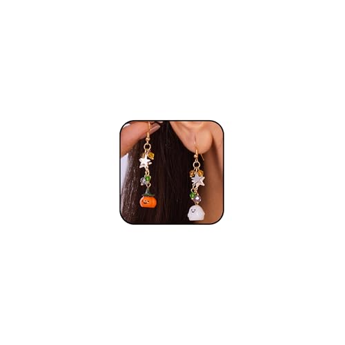 Geister-Ohrringe, Kürbis-Ohrringe, Halloween-Schmuck für Frauen, gruselige Halloween-Kostüme, Zubehör, Metall, Kein Edelstein Geister-Ohrringe, Kürbis-Ohrringe, Halloween-Schmuck für Frauen, gruselige Halloween-Kostüme, Zubehör, Metall, Kein Edelstein von Peraca Cris