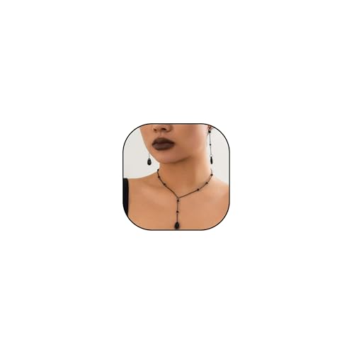 Gothic Halskette Ohrringe Set Vintage Vampir Bluttropfen Halskette Schwarz Halsketten für Frauen Goth Blut Ohrringe Vampir Kostüm, Metall Gothic Halskette Ohrringe Set Vintage Vampir Bluttropfen Halskette Schwarz Halsketten für Frauen Goth Blut Ohrringe Vampir Kostüm, Metall von Peraca Cris