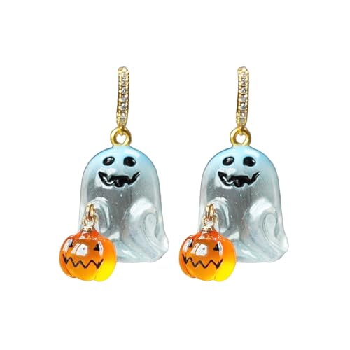 Halloween-Geister-Ohrringe für Frauen, 3D-Geister-Kürbis-Mais-Ohrringe, leuchtet im Dunkeln, gruselige Ohrringe, baumelnd, Halloween-Schmuck, Geschenke, Metall Halloween-Geister-Ohrringe für Frauen, 3D-Geister-Kürbis-Mais-Ohrringe, leuchtet im Dunkeln, gruselige Ohrringe, baumelnd, Halloween-Schmuck, Geschenke, Metall von Peraca Cris