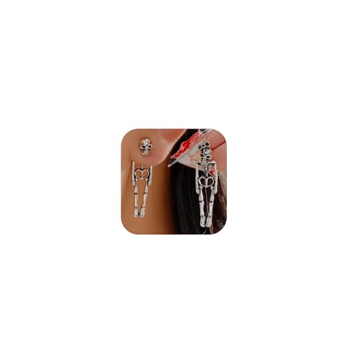 Halloween-Skelett-Ohrringe für Damen, goldfarbene Skelett-Ohrringe, baumelnde Halloween-Kostüme, Damen, 2025, Schmuck, Geschenke, trendig, Metall, Kein Edelstein Halloween-Skelett-Ohrringe für Damen, goldfarbene Skelett-Ohrringe, baumelnde Halloween-Kostüme, Damen, 2025, Schmuck, Geschenke, trendig, Metall, Kein Edelstein von Peraca Cris