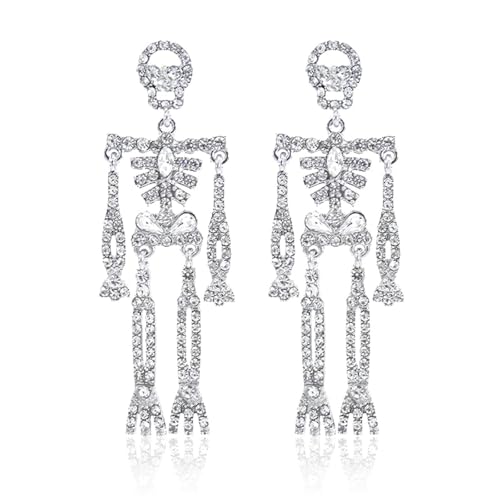 Halloween-Skelett-Ohrringe für Damen, goldfarbene Skelett-Ohrringe, baumelnde Halloween-Kostüme, Damen, 2025, Schmuck, Geschenke, trendig, Metall, Kein Edelstein Halloween-Skelett-Ohrringe für Damen, goldfarbene Skelett-Ohrringe, baumelnde Halloween-Kostüme, Damen, 2025, Schmuck, Geschenke, trendig, Metall, Kein Edelstein von Peraca Cris