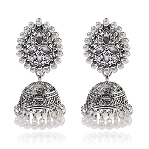 Indische Jhumka-Ohrringe für Frauen, traditioneller Kronleuchter, baumelnder Schmuck, Bollywood, Party-Zubehör, Hochzeitsgeschenk, Geschenk für Sie, Metall Indische Jhumka-Ohrringe für Frauen, traditioneller Kronleuchter, baumelnder Schmuck, Bollywood, Party-Zubehör, Hochzeitsgeschenk, Geschenk für Sie, Metall von Peraca Cris