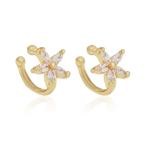 Ohrmanschette für Damen, kein Piercing, Blume, Schmetterling, Strass, Modeschmuck, Geschenk für Party, Hochzeit, Metall Ohrmanschette für Damen, kein Piercing, Blume, Schmetterling, Strass, Modeschmuck, Geschenk für Party, Hochzeit, Metall von Peraca Cris