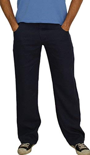 Perano 101-38 Herren Leinen Hose Farbe Dunkel Blau Konfektionsgröße 56 Internationale Größe 2XL dunkel blau 56/2XL. von Perano