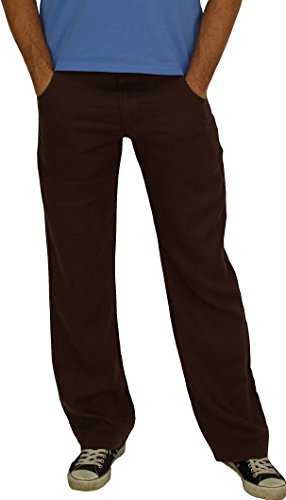 Perano 101-38 Herren Leinen Hose Farbe Dunkel Braun Konfektionsgröße 56 Internationale Größe 2XL dunkel braun 56/2XL. von Perano