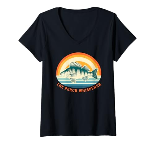 Damen The Barch Whisperer T-Shirt mit V-Ausschnitt von Perch Fishing Gifts
