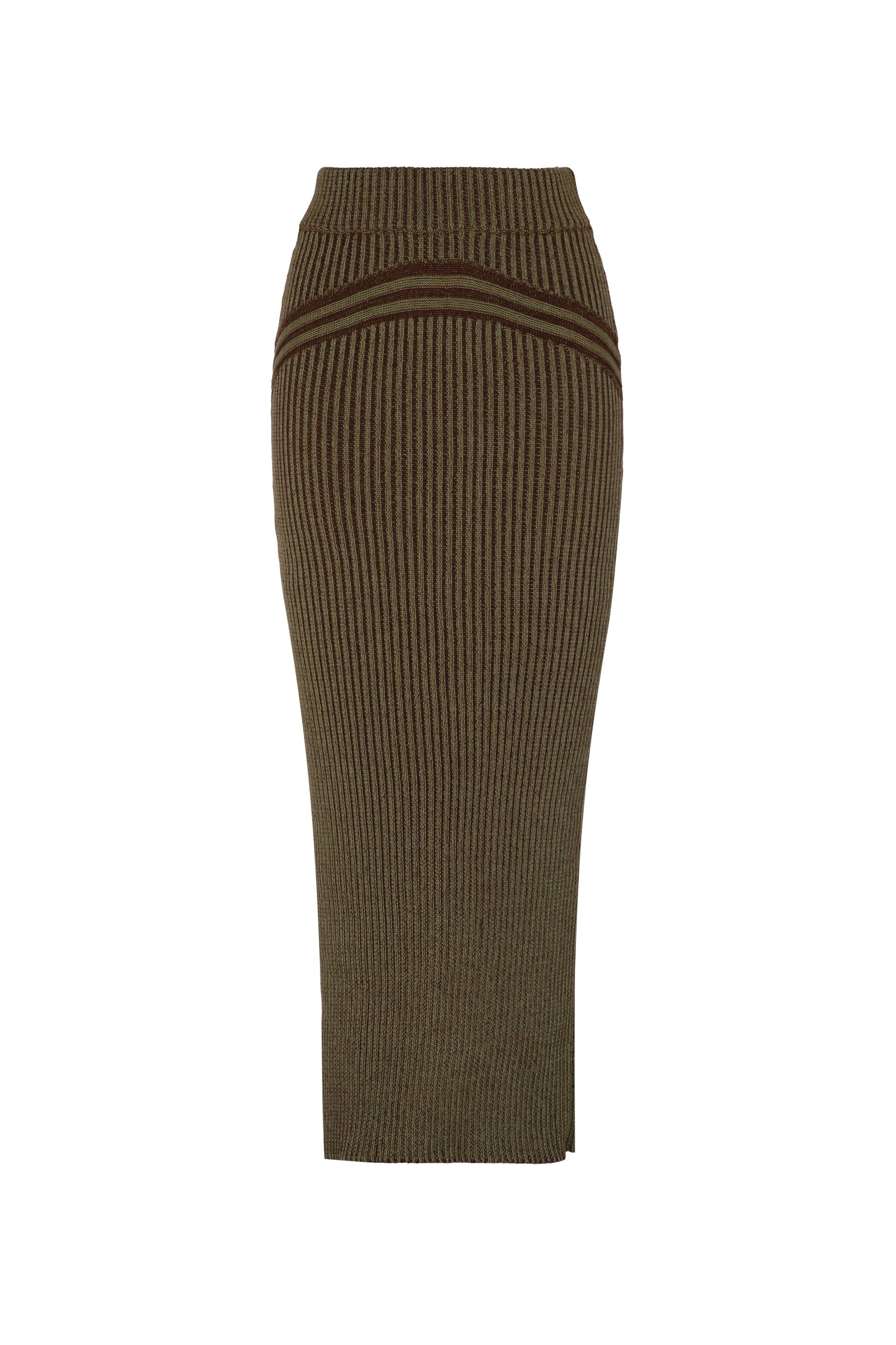 Peregrina | Corriente Skirt Green Brown | Women's Coffee Midi skirts Peregrina | Corriente Skirt Green Brown | Women's Coffee Midi skirts von Peregrina
