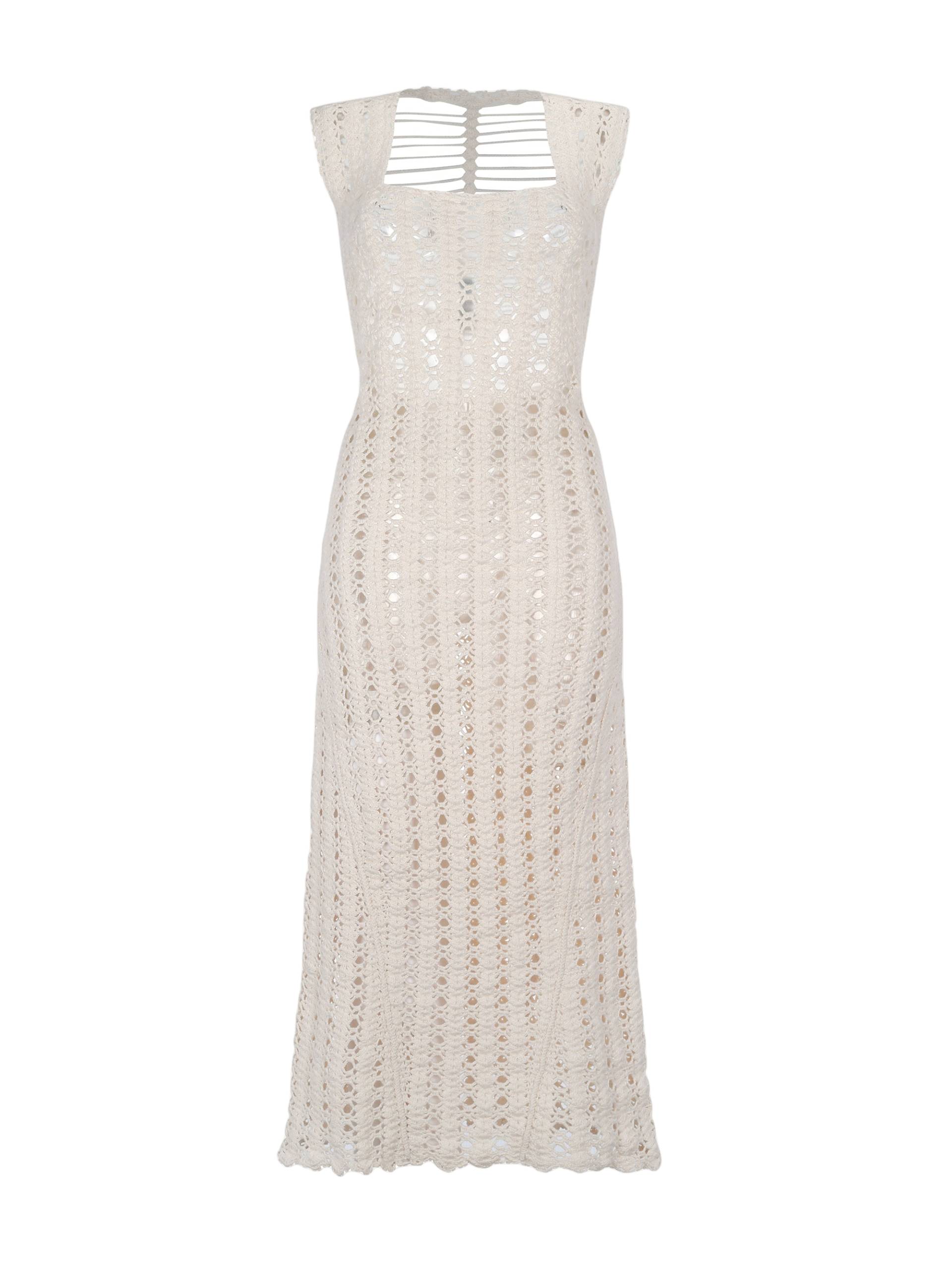 Peregrina | Espina Dorsal Dress Off White | Women's Bone Maxi dresses von Peregrina