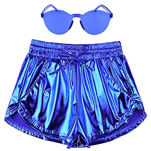 Perfashion Damen Metallic Shorts Sommer Glitzernd Hot Outfit Glänzend Kurze Hose, Mineralblau #24, X-Groß Perfashion Damen Metallic Shorts Sommer Glitzernd Hot Outfit Glänzend Kurze Hose, Mineralblau #24, X-Groß von Perfashion