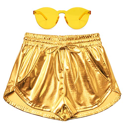 Perfashion Damen Metallic Shorts Sommer Sparkly Hot Outfit Glänzend Kurze Hosen - Gold - Groß Perfashion Damen Metallic Shorts Sommer Sparkly Hot Outfit Glänzend Kurze Hosen - Gold - Groß von Perfashion