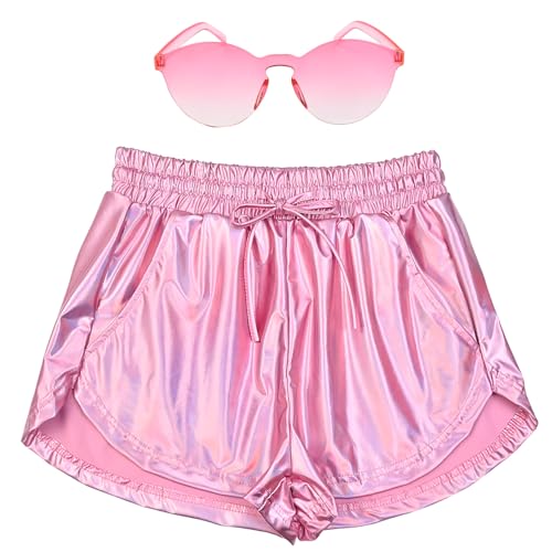Perfashion Damen Metallic Shorts Sommer Sparkly Hot Outfit Glänzende Kurze Hose, Hellrosa Nr. 7, X-Small Perfashion Damen Metallic Shorts Sommer Sparkly Hot Outfit Glänzende Kurze Hose, Hellrosa Nr. 7, X-Small von Perfashion
