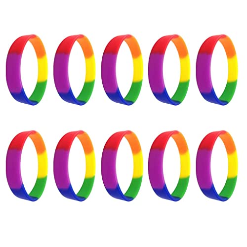 Perfeclan 10pcs Silikagel Armband Gummi Armband Umweltfreundlicher Elastischer Mode Armreif, Regenbogen Perfeclan 10pcs Silikagel Armband Gummi Armband Umweltfreundlicher Elastischer Mode Armreif, Regenbogen von Perfeclan