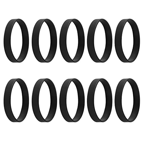 Perfeclan 10pcs Silikagel Armband Gummi Armband Umweltfreundlicher Elastischer Mode Armreif, Schwarz von Perfeclan