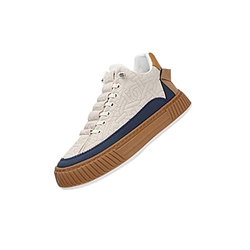 Perfeclan 2023 Herren Turnschuhe Laufschuhe Freizeitschuhe Tennisschuhe mit dicken Sohlen, bestickt, rutschfest, Wanderschuhe für Trainer, Fitnessstudio, Brown, 43 von Perfeclan