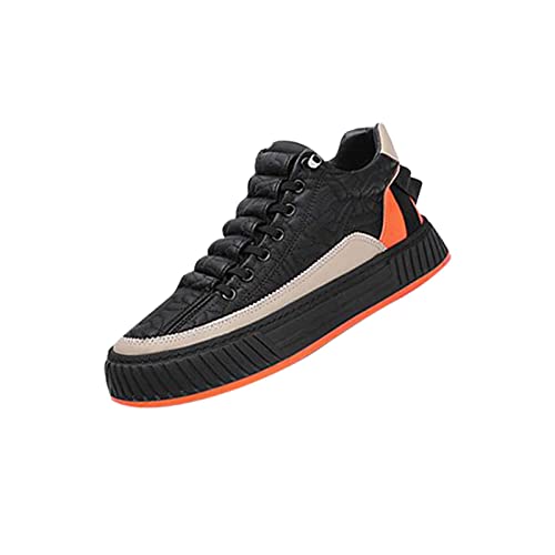 Perfeclan 2023 Herren Turnschuhe Laufschuhe Freizeitschuhe Tennisschuhe mit dicken Sohlen, bestickt, rutschfest, Wanderschuhe für Trainer, Fitnessstudio, Orange, 44 von Perfeclan