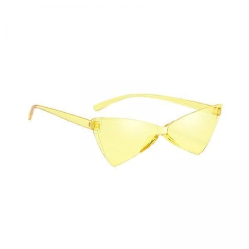 Perfeclan 2x Dreieckige Randlose Sonnenbrille, Transparente Katzenaugen Sonnenbrille, Farbige Dreiecks Sonnenbrille, Kostümbrille für Damen Und Herren von Perfeclan