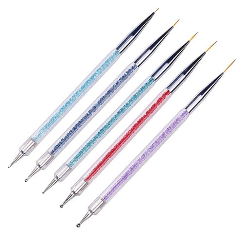 Perfeclan 5 Stück Nail Art Liner Pinsel Nail Art Malpinsel Professionelle Nagelzeichnungsbürste zum Ziehen von Linien Nagelmalerei Zeichnen von Perfeclan