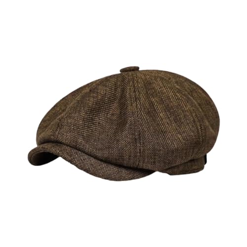 Perfeclan lässige Ballonmütze für Damen, Schirmmütze Kappe Barett Maler Mütz Bakerboy Schiebermütze Newsboy Cap Cabbie-Mütze, Elastischer Rückseite, mit Schirm Frühling-Sommer, kaffeefarbe von Perfeclan