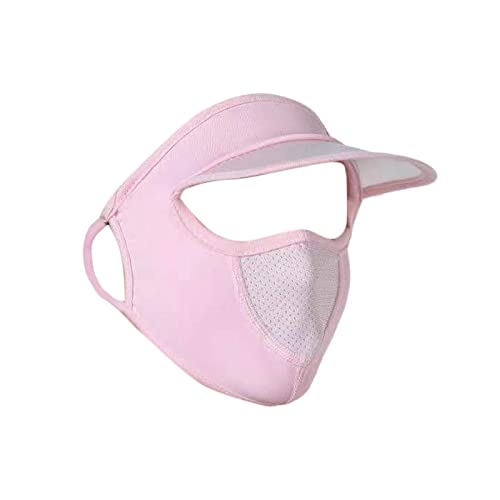 Perfeclan Damen-Gesichtsmaske, Sonnenkappe, Sonnenhut, Sonnenschutz, Sommer mit Visier, Gesichtsbedeckung, breiter Krempe, Hut für Laufen, Männer, Reisen, Rosa von Perfeclan