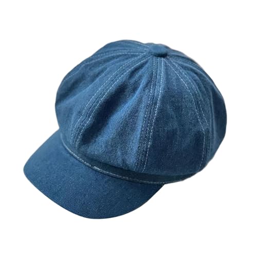 Perfeclan Damen Newsboy-Mütze, bequem, Denim, für, Dates, Shopping, Urlaub, Mittelblau von Perfeclan