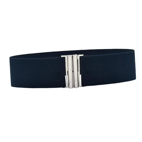 Perfeclan Elastischer Gürtel für Damen, Taillengürtel, Stretchgürtel mit Schnalle, trendiger Korsett-Bund, Kleidergürtel für Pullover, Maxi-Hemden, Zubehör, Dunkelblau Perfeclan Elastischer Gürtel für Damen, Taillengürtel, Stretchgürtel mit Schnalle, trendiger Korsett-Bund, Kleidergürtel für Pullover, Maxi-Hemden, Zubehör, Dunkelblau von Perfeclan