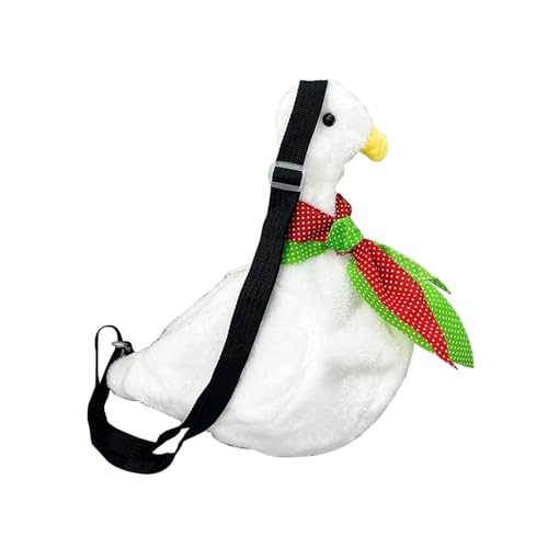 Perfeclan Ente Umhängetasche weibliche Schulter Einkaufstaschen Ente Form Plüsch Tasche Geldbörse, Schwarzes Armband von Perfeclan