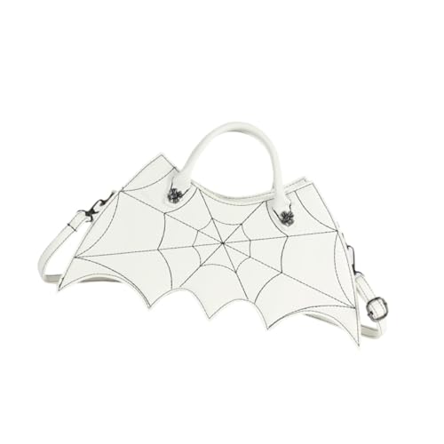 perfeclan Fledermaus -geformtes Crossbody mit Reißverschluss -Umhängetasche für Party Halloween im Freien Reisen, Weiß von Perfeclan