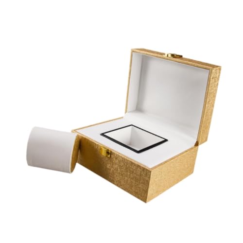 Perfeclan Flip-Uhren-Organizer, Uhren-Organizer, PU-, vielseitiges Ornament, universelle Uhrenbox, Armbanduhren-Displaybox für Damen und Herren, Golden von Perfeclan