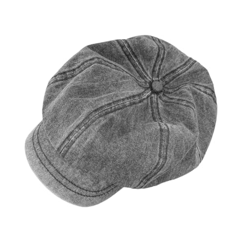 Perfeclan Frauen Flache Kappe Denim Stoff Trendy Cabbie Cap für das Fahren von Picknick -Dating -Einkäufen von Perfeclan