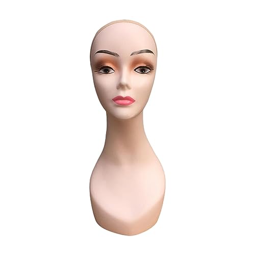 Perfeclan Frauen Glatze Schaufensterpuppe Kopf Perückenhalter 48 cm Höhe leichte multifunktionale weibliche Manikin Hüte Ausstellungsmodell für Kopfbedeckungen, Stil b von Perfeclan