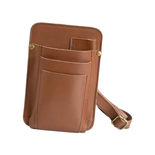 Perfeclan Friseurwerkzeuge Hüfttasche Haar-Styling-Gürteltasche, Aufbewahrungstasche, tragbarer professioneller Organizer für Make-up-Pinsel, braun von Perfeclan