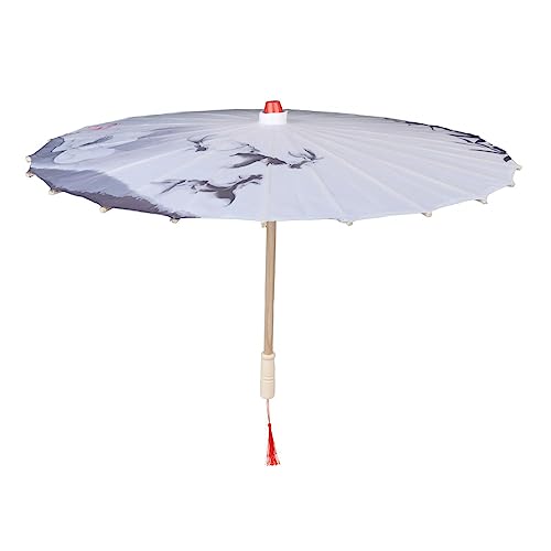 Perfeclan Handgefertigter Regenschirm aus geöltem Papier, Sonnenschirm aus Ölpapier im orientalischen Stil, 70 cm großer antiker Tanzschirm für Kostüme, Partys, Stil b von Perfeclan