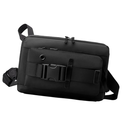 Perfeclan Herren-Brusttasche, Gürteltasche, Gürteltasche, leichte Utility-Tasche, Umhängetasche, Umhängetasche für Laufen, Outdoor-Sport, Reisen, Schwarz von Perfeclan