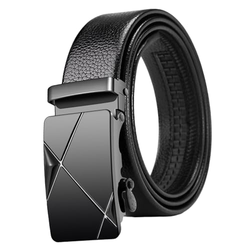 Perfeclan Herrengürtel, Business Hosengürtel, Gürtel für Formelle Kleidung, Ratschengürtel mit Automatischer Schnalle Als Geschenk für Männer, Einfach zu Bedien, Stil A von Perfeclan