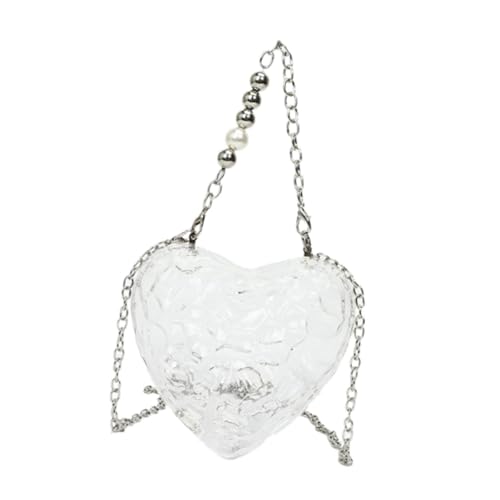 perfeclan Herzform Satchel Leichte Crossbody -Tasche für tägliche Nutzung Reise im Freien im Freien, Klar von Perfeclan