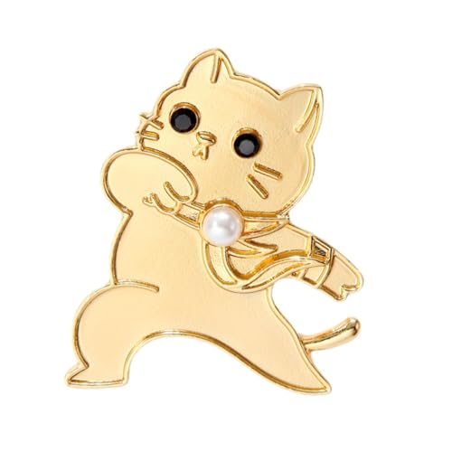 Perfeclan Katzen Emaille Lappel Pin Frauen Brosche DIY Material Mode Kleid Brosche Corsage für Rucksackkleidung Schalkleider Pullover von Perfeclan