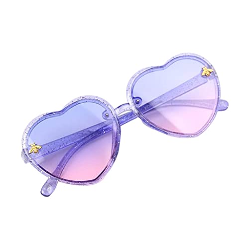 Perfeclan Kleine Rahmen Mode Kinder Sonnenbrille für Brillen Strand Außen UV400 Schutz Runde, Blau rosa von Perfeclan