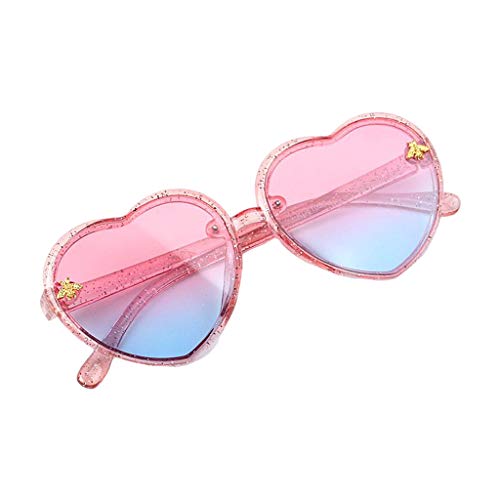 Perfeclan Kleine Rahmen Mode Kinder Sonnenbrille für Brillen Strand Außen UV400 Schutz Runde, Rosa blau von Perfeclan