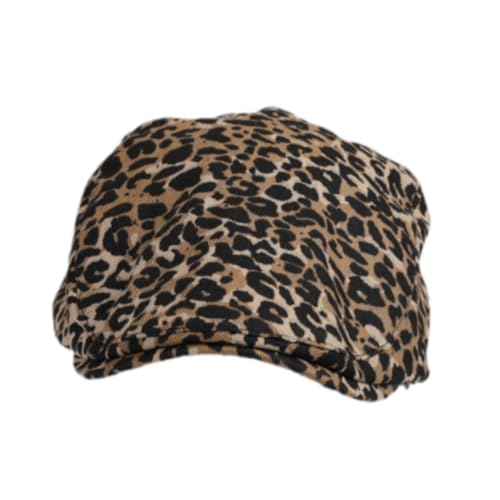 Perfeclan Leoparden-Kappe, tragbare Baskenmütze für Damen, für Partys, Urlaub, Outdoor, Straßeneinkauf von Perfeclan