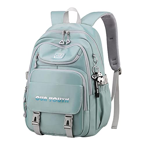 Perfeclan Mädchen Rucksäcke Rucksack Mode Wasserabweisend Langlebig Einfache Handtasche Tagesrucksack Rucksäcke für Camping Reisen Wandern Straße, Blau von Perfeclan