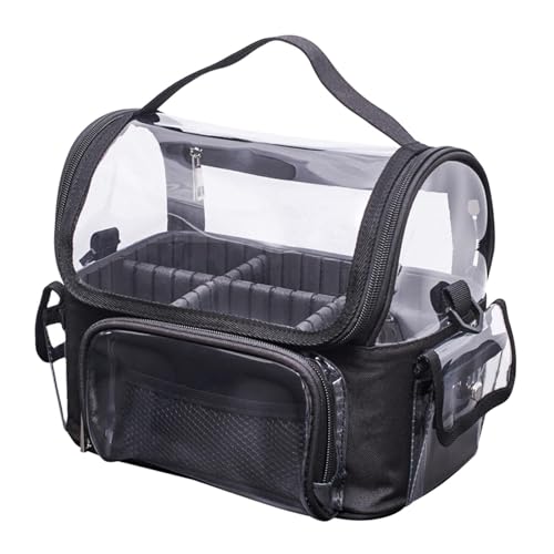 Perfeclan Make-up-Organizer, Reise-Kosmetiktasche, transparent, mit herausnehmbarer Trennwand, Kulturbeutel, transparente Kosmetik-Make-up-Tasche für Reisen von Perfeclan