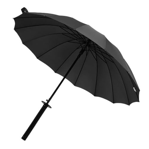 Perfeclan Outdoor-Regenschirm, halbautomatischer, gerader Regenschirm mit langem Griff, für Reisen, Camping, Klettern, Wandern, 16 Rippe von Perfeclan