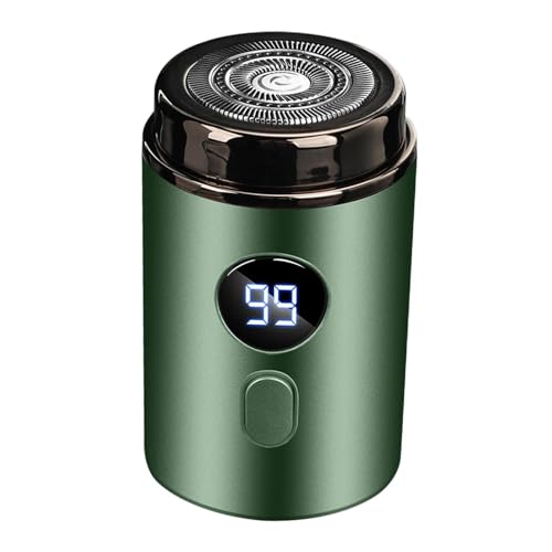 Perfeclan Reise-Herrenrasierer, Gesichtshaarrasierer, Taschenformat, trocken und nass, Dual-Use-Mini-, tragbarer zum Trimmen, Rasieren, Reisen, Grün von Perfeclan