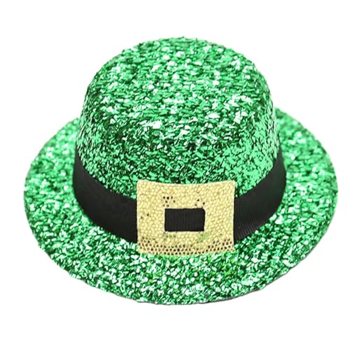 Perfeclan ST. Patrick's Day Haarspange Haarspange ST. Day Dekorationen, Pailletten-Hut-Haarspange für Frauen und Mädchen, Hutform-Haarspange, Taste von Perfeclan