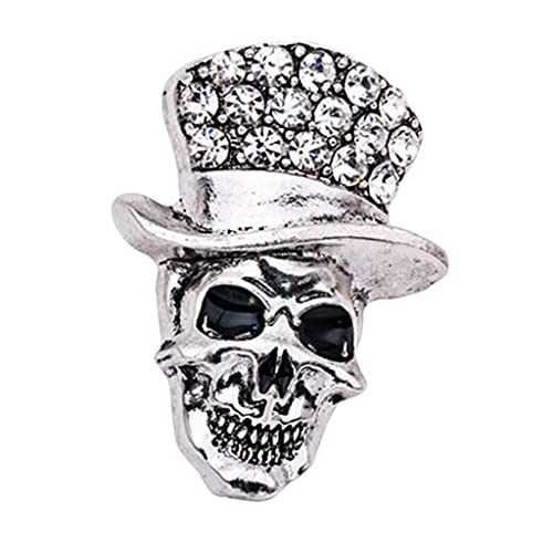 Perfeclan Totenkopf Anstecknadeln, Kristall Broschen, Corsage, Damen Und Herren Kragennadeln, Schmuck von Perfeclan