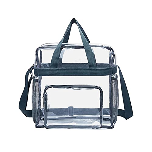 Perfeclan Transparente Handtasche PVC Tragetasche Mode Verstellbarer Riemen Tragbarer Beutel Leichte Lässige Klare Taschen Frauen Klare Umhängetasche zum, GRAU von Perfeclan