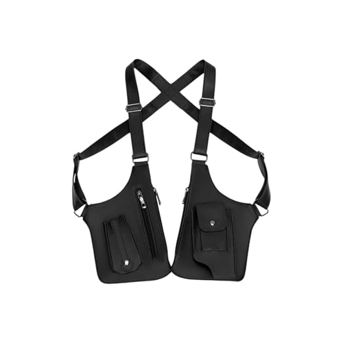 Perfeclan Unterarm-Umhängetasche aus PU-, leicht, trendig, Unterarm-Schulter-Geldbörse zum Laufen, Kostümparty, Angeln, Damen und Herren, Schwarz von Perfeclan