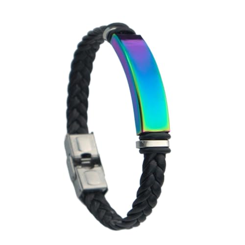 Perfeclan Valentinstag-Armband, geflochten, Geschenk-Schmuck, Paar-Armband für Valentinstag, Vatertag, Muttertag, Freunde, Männer, Schwarzer Regenbogen von Perfeclan