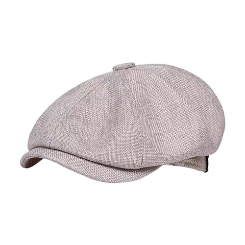 Perfeclan lässige Ballonmütze für Damen, Schirmmütze Kappe Barett Maler Mütz Bakerboy Schiebermütze Newsboy Cap Cabbie-Mütze, Elastischer Rückseite, mit Schirm Frühling-Sommer, hellgrau von Perfeclan